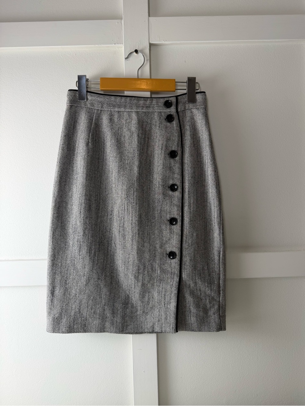 H&M Black Tweed-Pattern Skirt